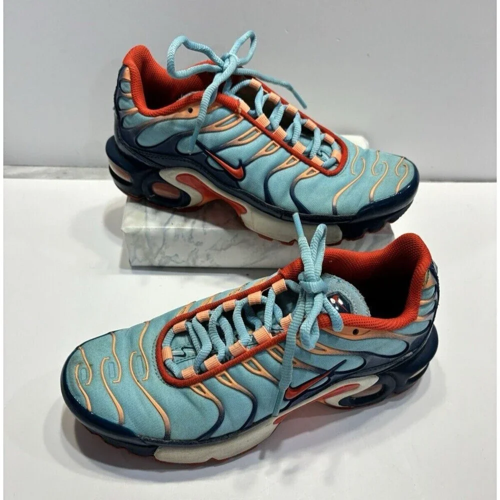 Nike Air Max Plus GS SWOOSH CHAIN Blue Orange White CQ4816 400 GS Sz 5.0Y